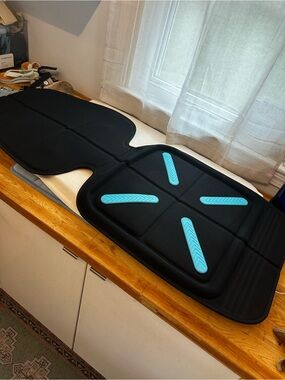 Black Car Seat Protector with Blue silicone Grip Pads